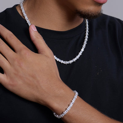 6mm Refined Luster Tennis Chain and Bracelet Gift Set