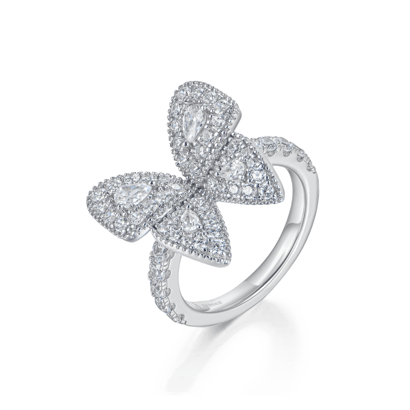 Vivid Clustered Butterfly Engagement Ring - APORRO