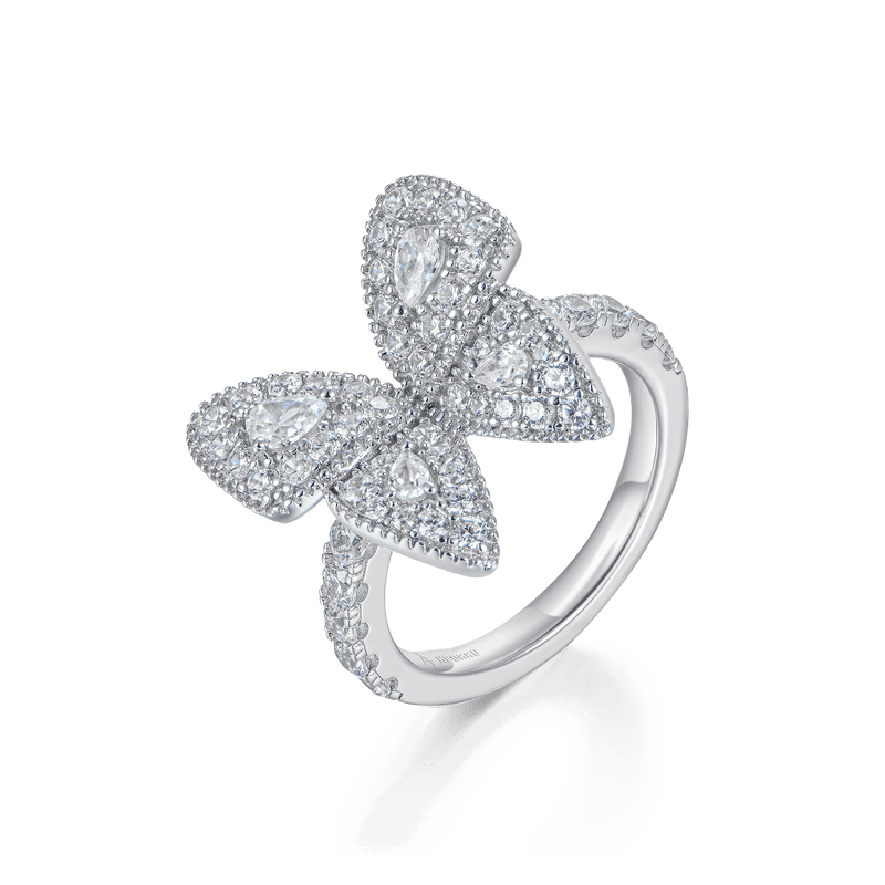 Clustered Butterfly Engagement Ring - APORRO