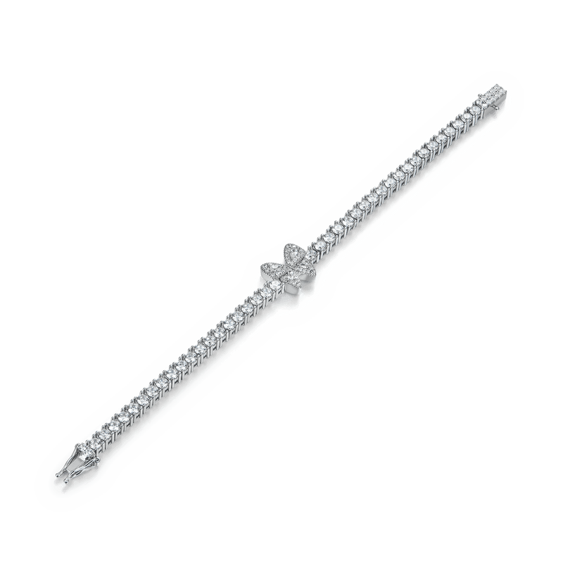 Round Cut Clustered Butterfly Tennis Bracelet - 3mm - APORRO