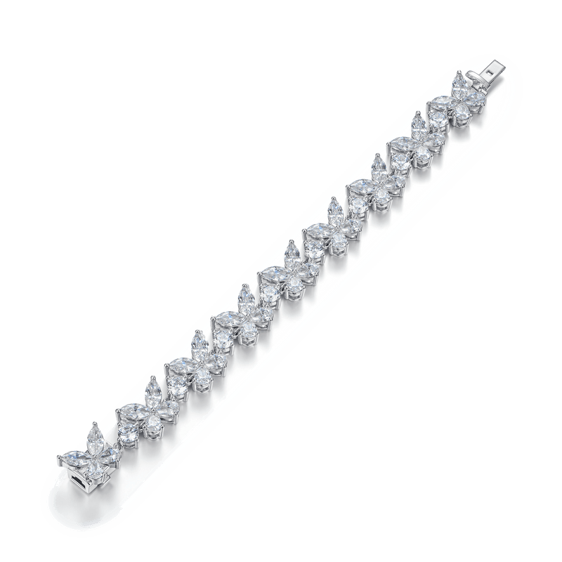 Pear-Shaped Mix Marquise Cut Butterfly Tennis Bracelet - 11mm - APORRO