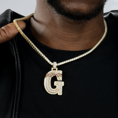 Custom Crown of Thorns Initial Letter Pendant