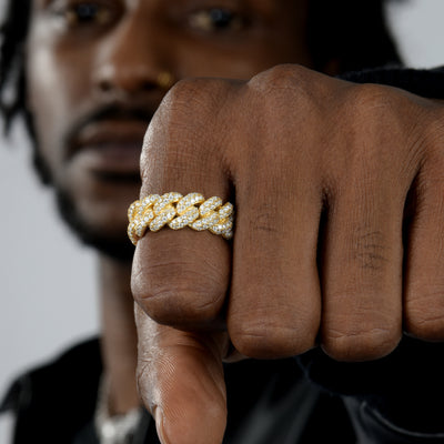 Moissanite Cuban Link Ring - 9mm