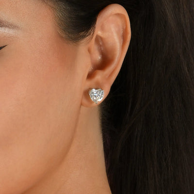Moissanite S925 Heart Stud Earrings