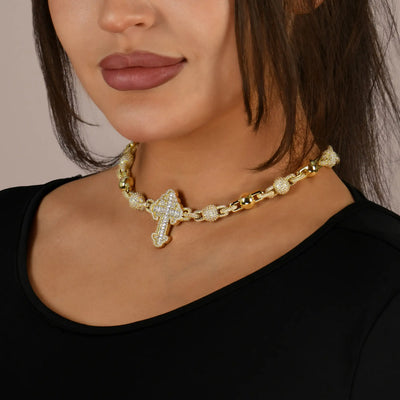 Iced Cross Ball Chain