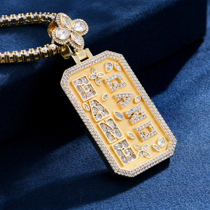 Custom Special Cut Letter Square Pendant