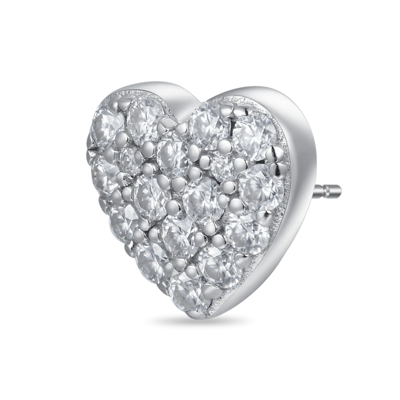 Moissanite Heart Shape Stud Earring-Women's moissanite jewelry - APORRO