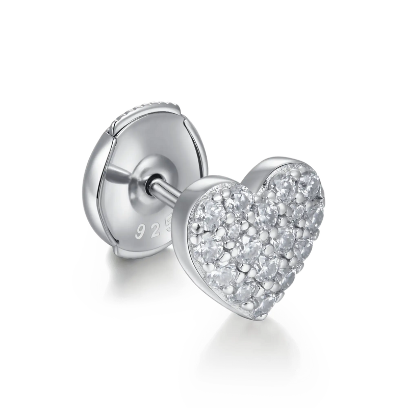 Moissanite Heart Shape Stud Earring-Women's moissanite jewelry - APORRO