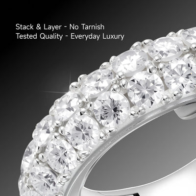 S925 Double Row Hoop Earring