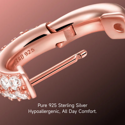 S925 Double Row Hoop Earring - Rose Gold