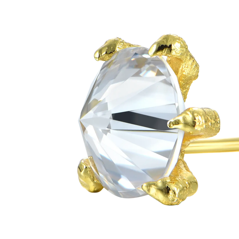 14K Gold Iced Out Dragon Claw Earrings Men & Women's Fashion Jewelry