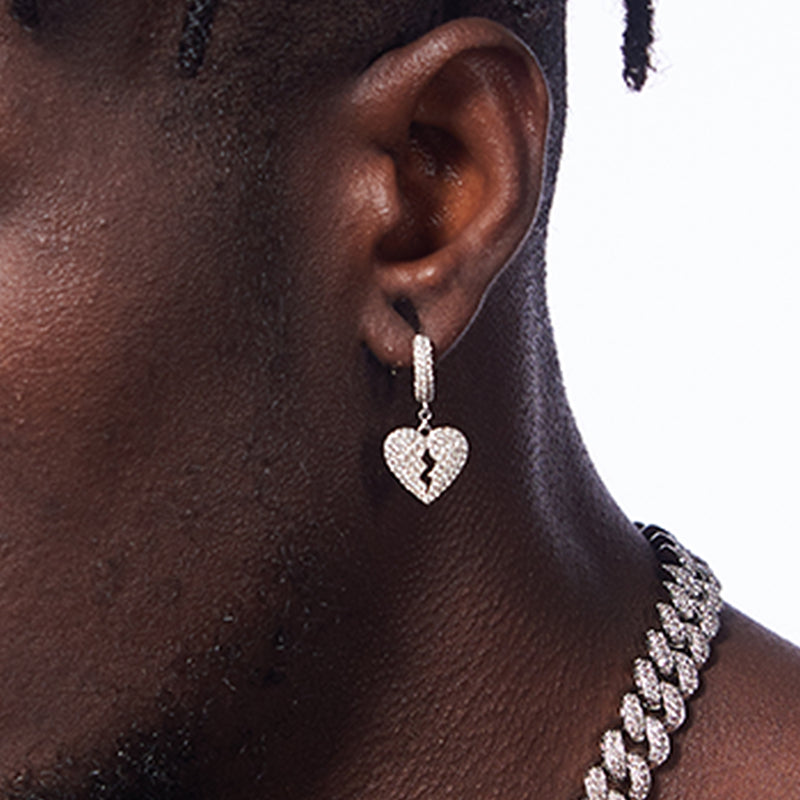 Asymmetric Dangly And Hoop Earrings-925 silver hoop and dangly earring - APORRO