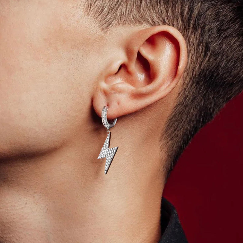 Lightning Bolt Earring- 925 Sterling silver dangly earring - APORRO