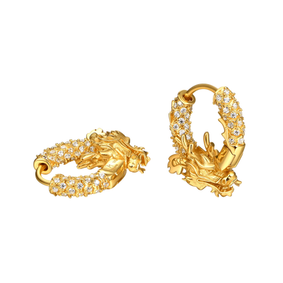 S925 WONG Dragon Hoop Earrings