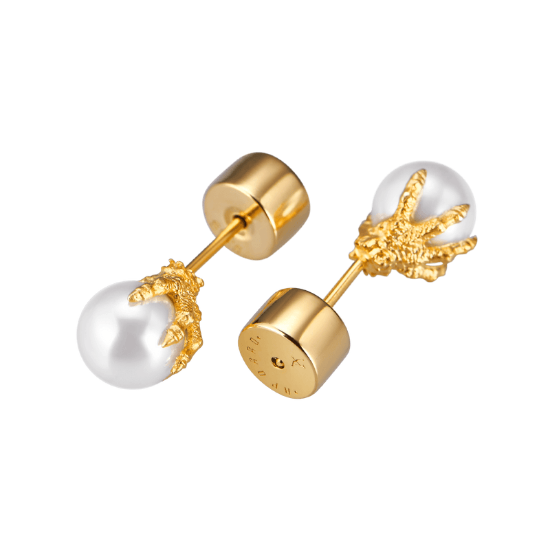 WONG Dragon Pearl Dangly & Stud Earring Set - APORRO