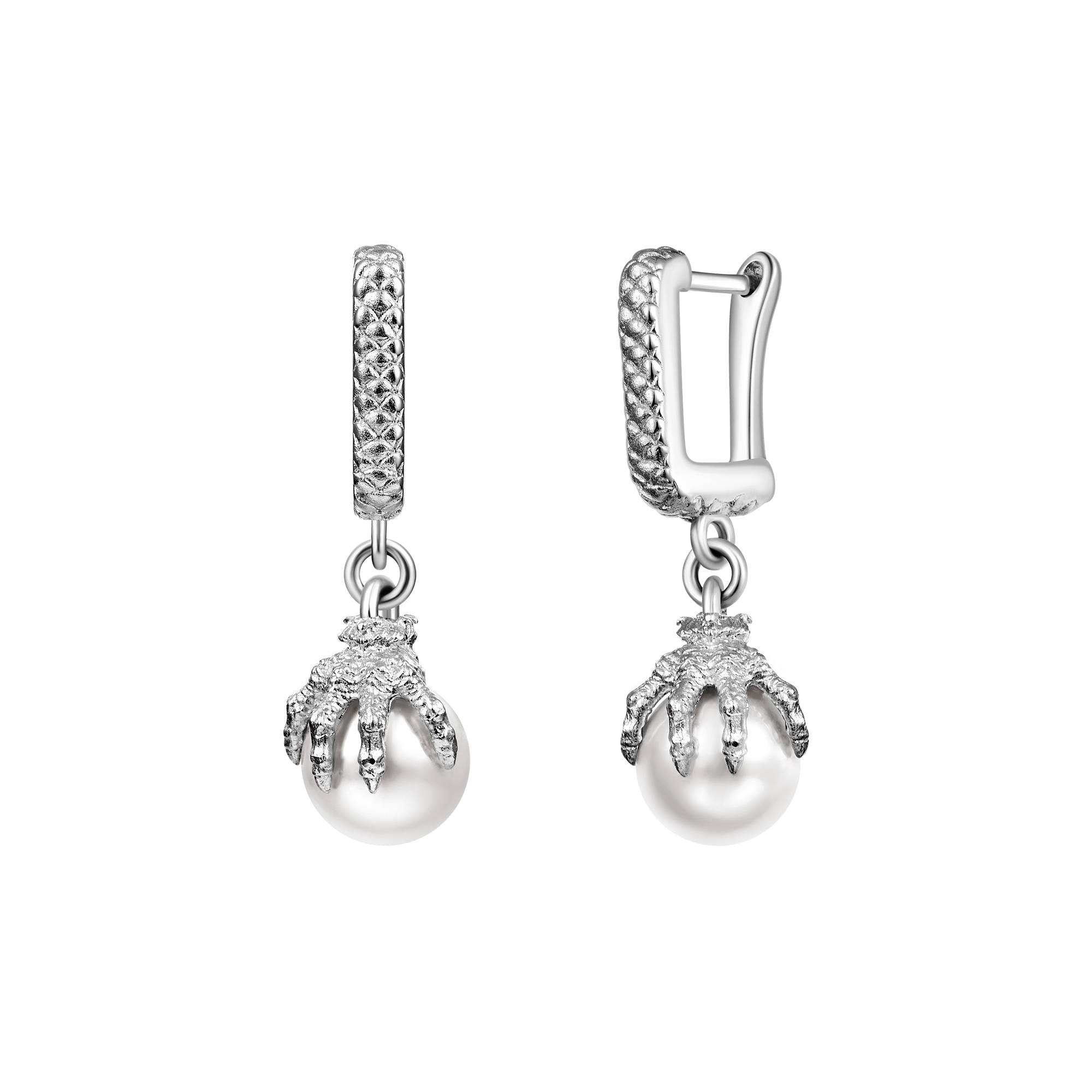 WONG Dragon Claw Pearl Dangly Earring-Single