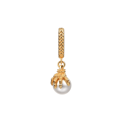 Single WONG Dragon Claw Pearl Dangly Earring
