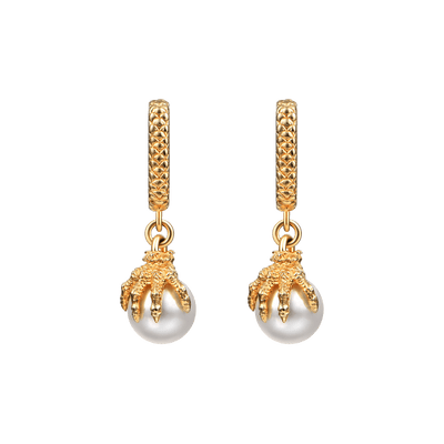 WONG Dragon Claw Pearl Dangly Earring-Single