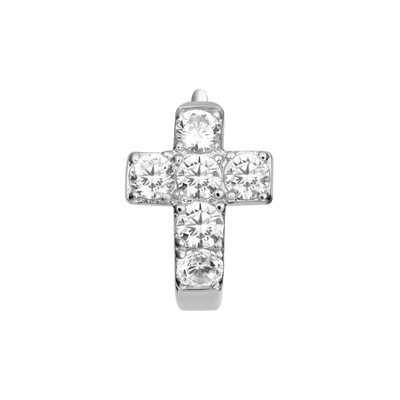 Cross Hoop Earring - Single
