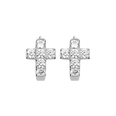 Cross Hoop Earring - Single
