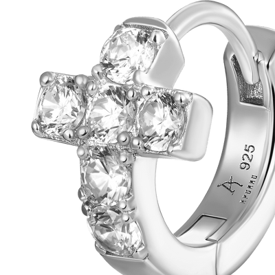 Cross Hoop Earring - Single