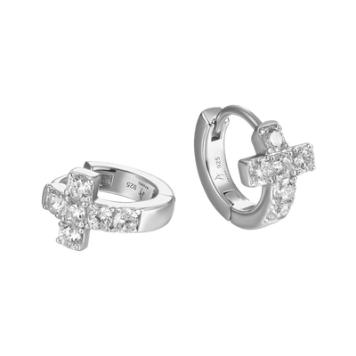 Cross Hoop Earring - Single