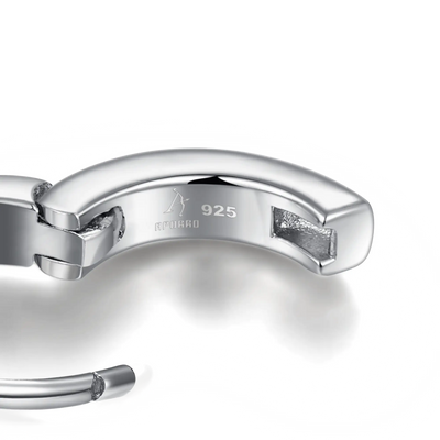 S925 Cross Hoop Earrings - Pair