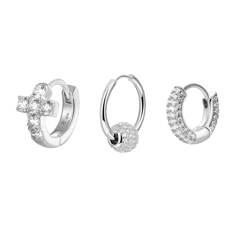 Hoop Set Of 3 Earrings - APORRO