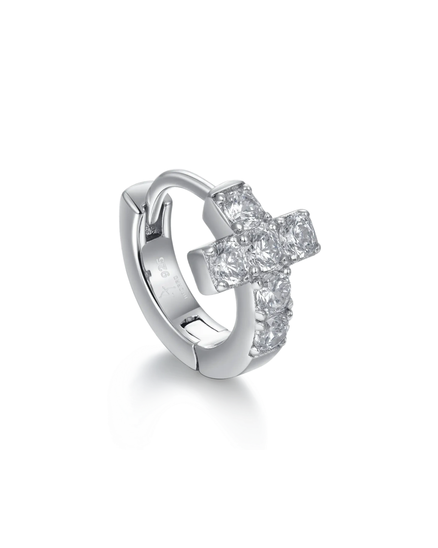 Cross Hoop Earring - Single