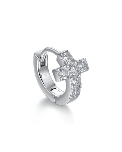 Cross Hoop Earring - Single