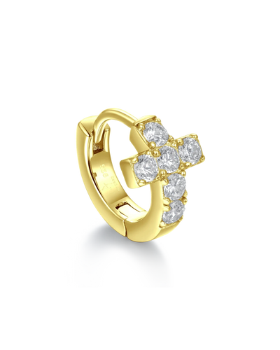 Cross Hoop Earring - Single