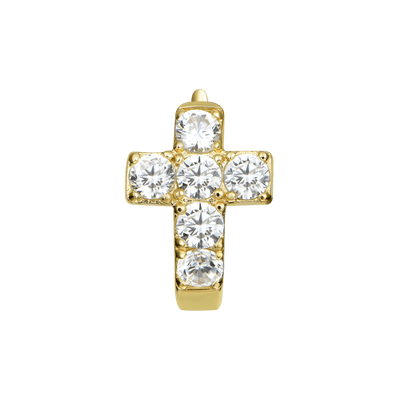 Single Cross Hoop Earring