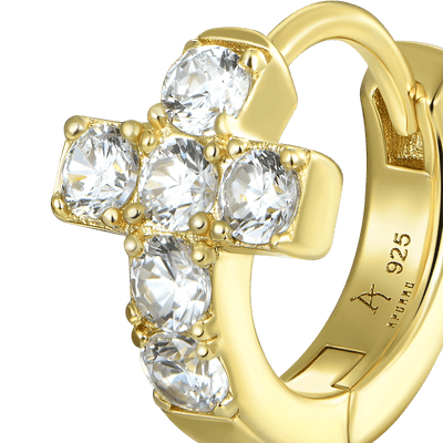 Single Cross Hoop Earring