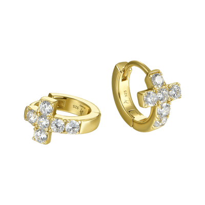 Single Cross Hoop Earring