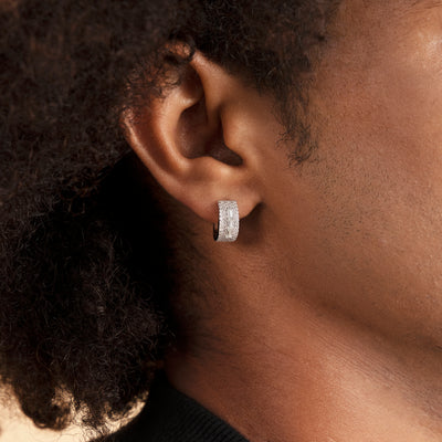 Moissanite S925 Tri-Baguette Hoop Earring
