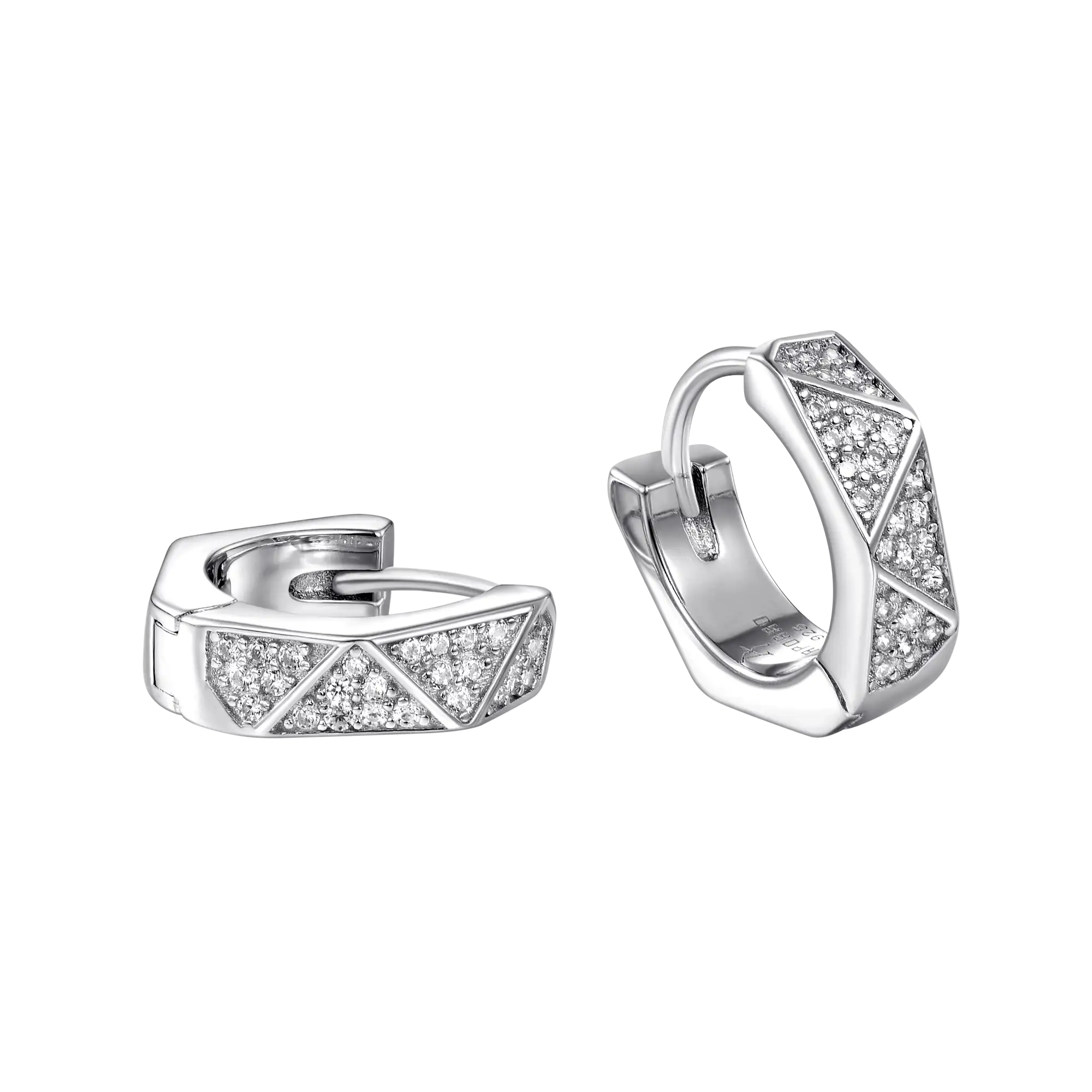 Pyramid Hoop Earrings - Pair