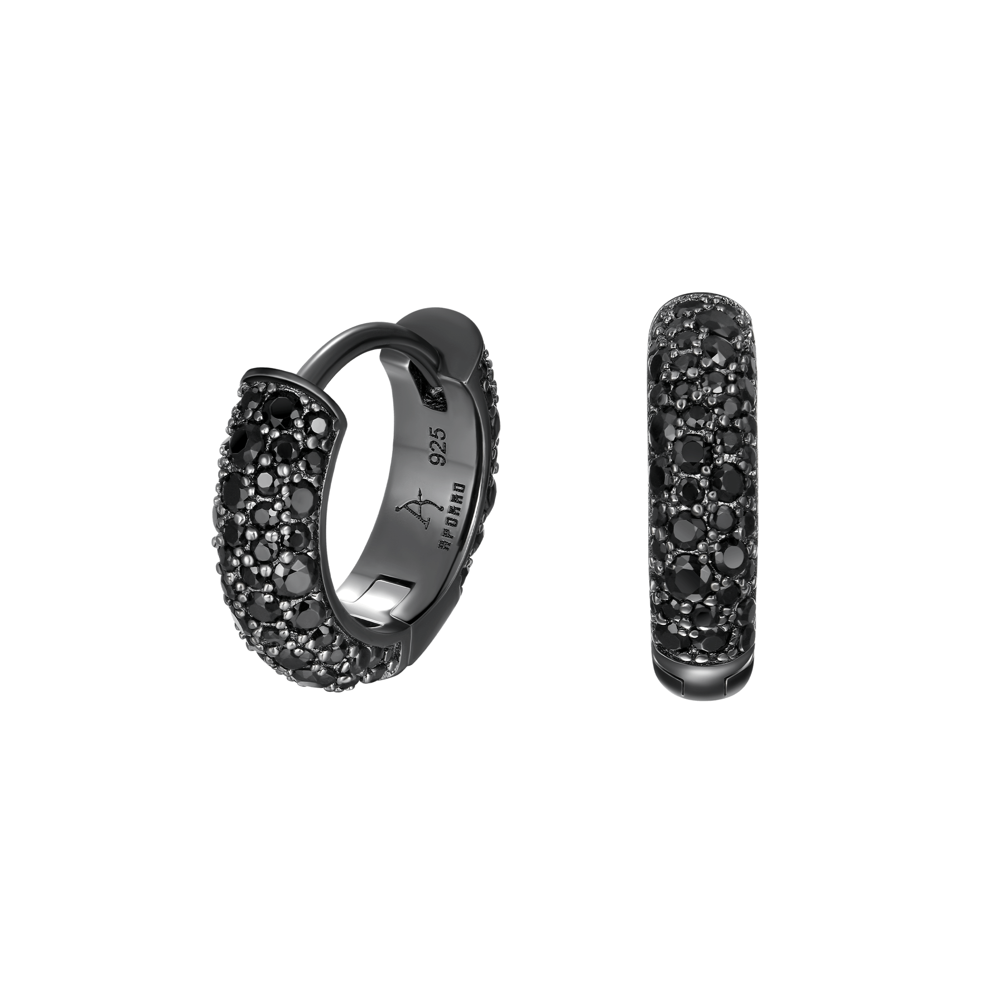 Round Paved Hoop Earrings - Pair