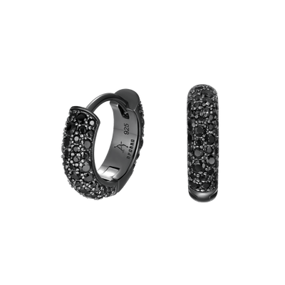 Single Moissanite Round Paved Hoop Earring