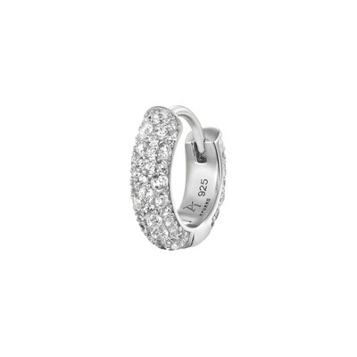 Round Paved Hoop Earring-Single