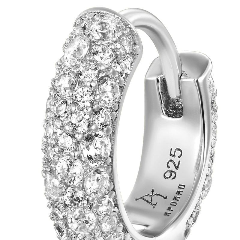 Round Paved Hoop Moissanite Earring-Men's ice out diamond hoop earrings - APORRO