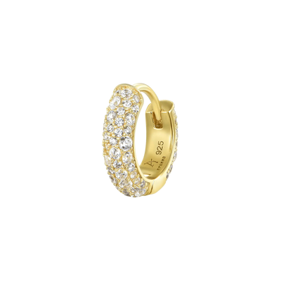 Round Paved Hoop Earring-Single