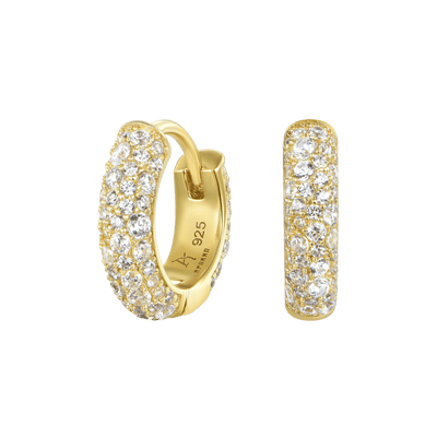 Round Paved Hoop Earring-Single
