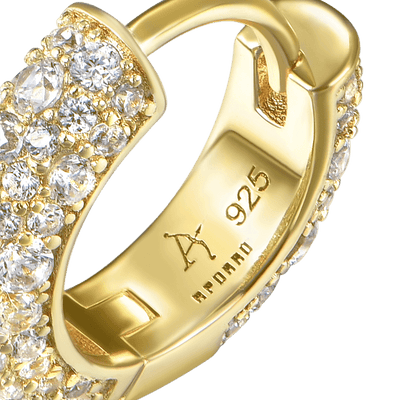 Single Moissanite Round Paved Hoop Earring