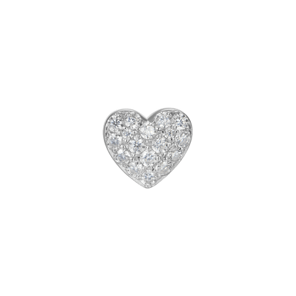 Moissanite Heart Shape Stud Earring-Single