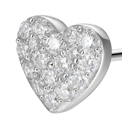 Moissanite Heart Shape Stud Earring-Single