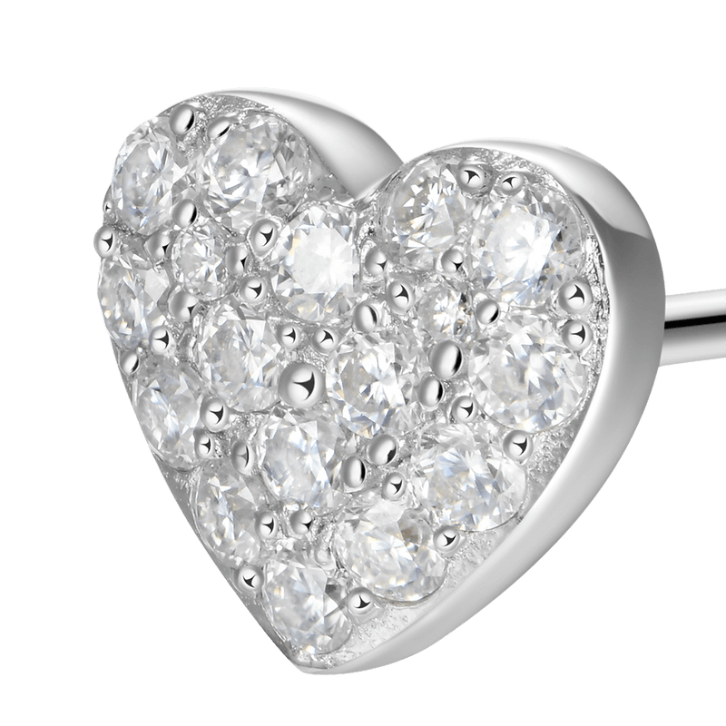 Moissanite Heart Shape Stud Earring-Women's moissanite jewelry - APORRO