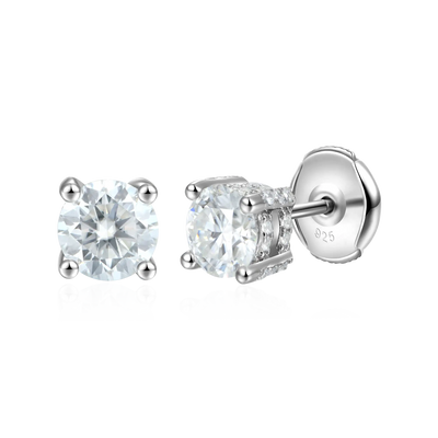 Moissanite S925 Round Cut Stud Earring