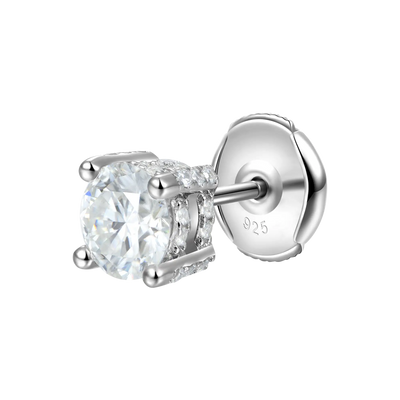 Moissanite S925 Round Cut Stud Earring