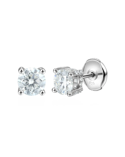 Moissanite Round Cut Stud Earring