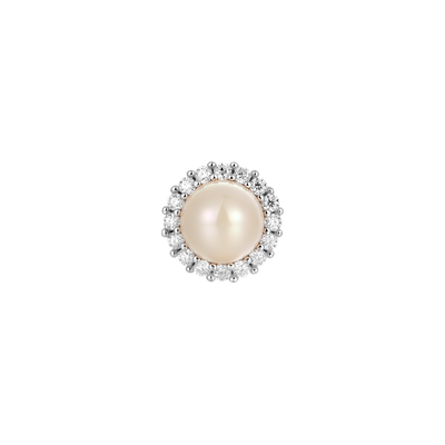 Moissanite Pearl Stud Earrings - Pair